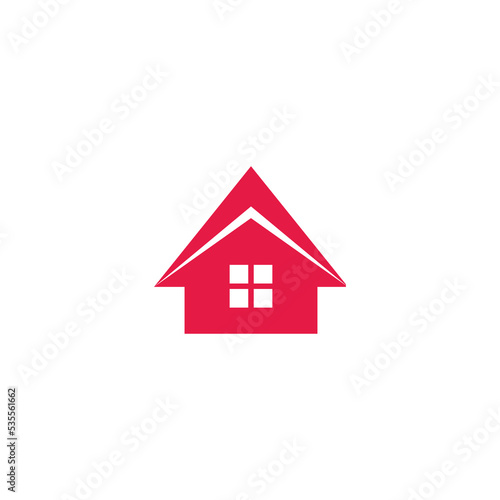 home arrow red geometric simple symbol vector