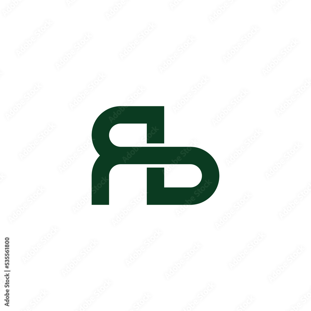 letter rb abstract simple geometric line logo vector letter rb abstract simple geometric line logo vector
