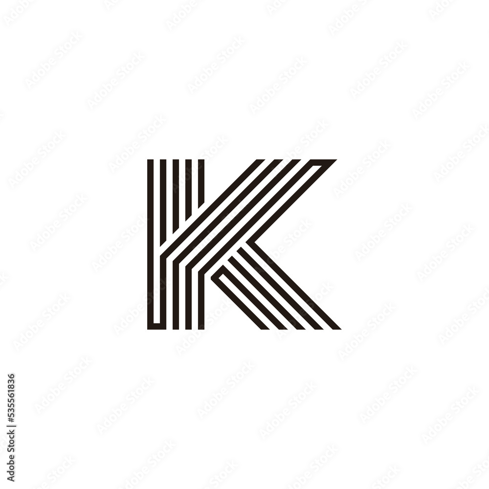 letter yk stripes linked line logo vector letter yk stripes linked line logo vector