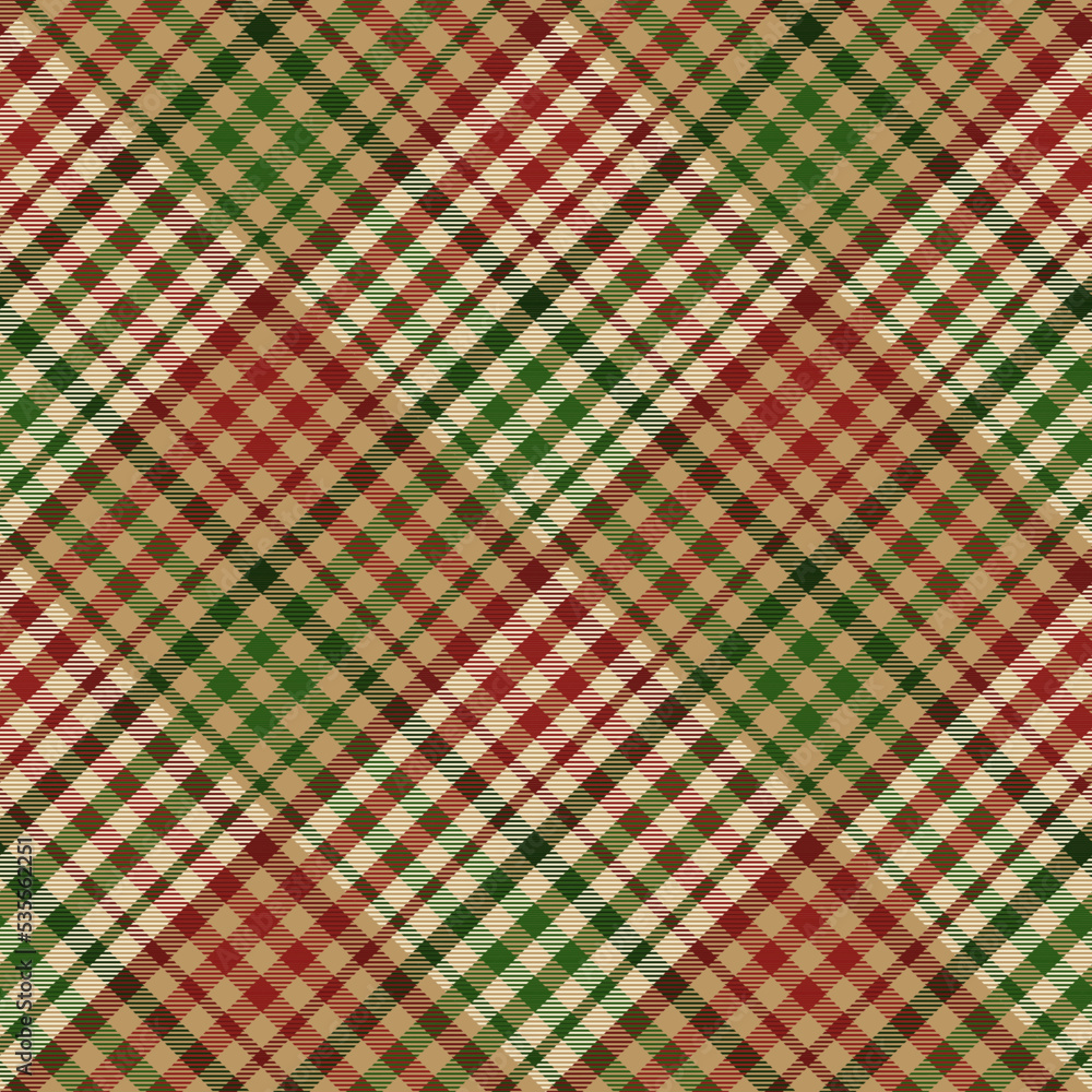 Tartan pattern,Scottish traditional fabric seamless Christmas tone, green and red background Tartan pattern,Scottish traditional fabric seamless Christmas tone, green and red background
