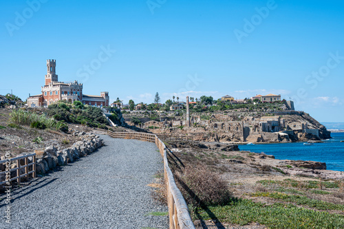 The promenade of Portopalo with the castle and the old tonnara photo