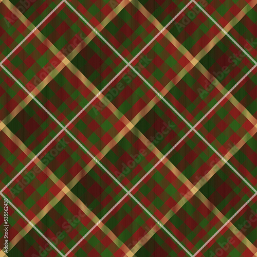 Tartan pattern,Scottish traditional fabric seamless Christmas tone, green and red background