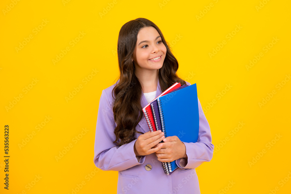 Teenager school girl study with books. Learning knowledge and kids education concept. Teenager school girl study with books. Learning knowledge and kids education concept.