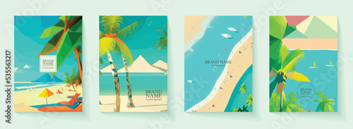 Summer beach banner and posters background at beach club