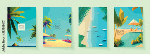 Summer beach banner and posters background at beach club
