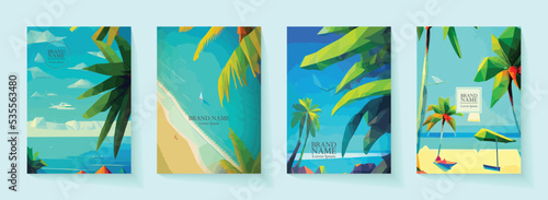 Summer beach banner and posters background at beach club