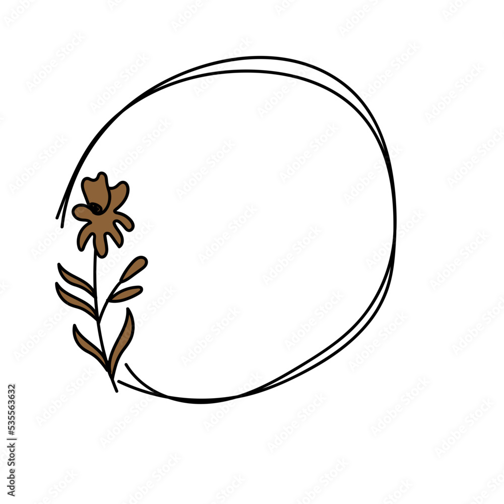 doodle foliage line frame doodle foliage line frame