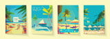 Summer beach banner and posters background at beach club