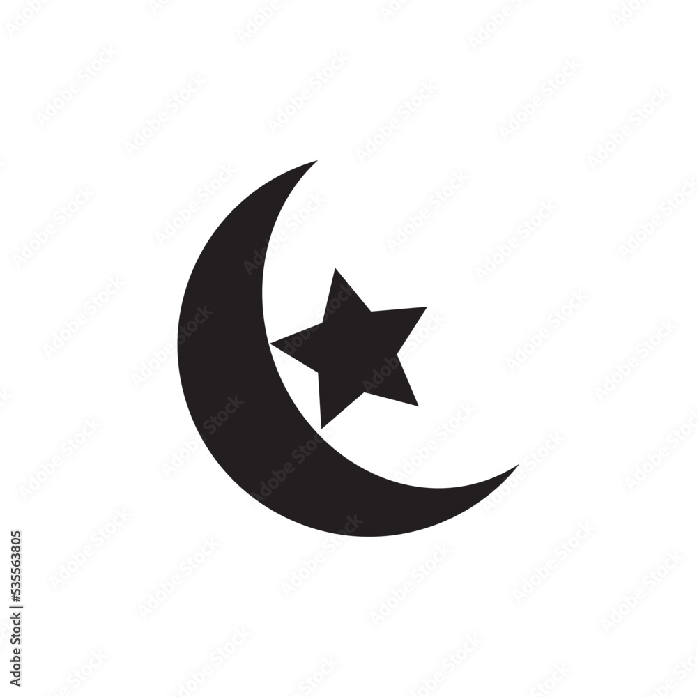 Moon And Star Icon Vector Illustration Moon And Star Icon Vector Illustration