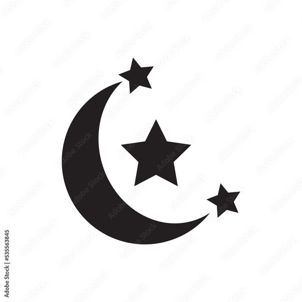 Moon And Star Icon Vector Illustration Moon And Star Icon Vector Illustration