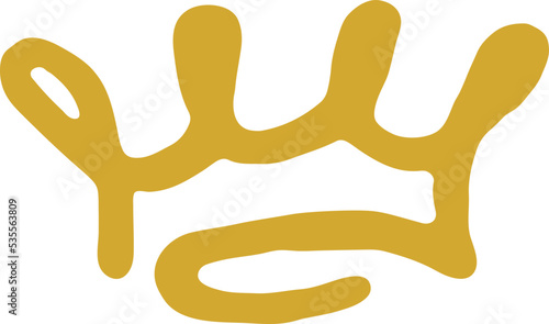 Crown logo. Freehand king symbol. Princess sketch sign