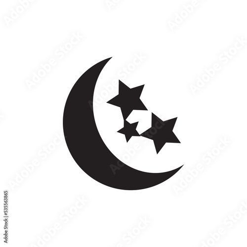 Moon And Star Icon Vector Illustration