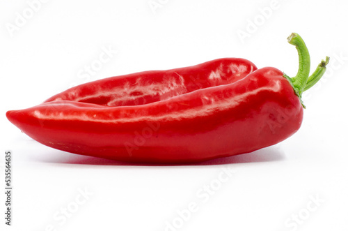 Red hot capia peppers. Red hot peppers isolated on white background. 