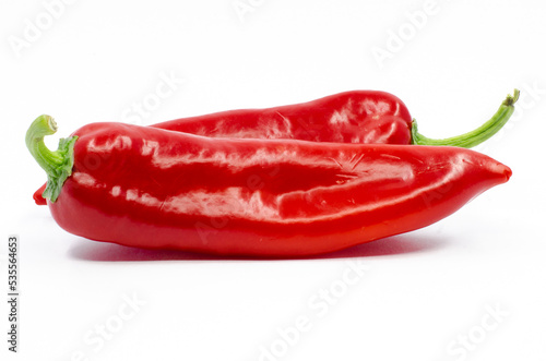 Red hot capia peppers. Red hot peppers isolated on white background.

