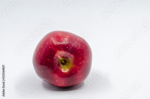 Red colored apple. Red color apple isolated on white background. front view.
