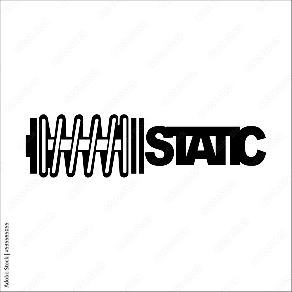 vector (static) text decorated with shock absorbers can be used as graphic design