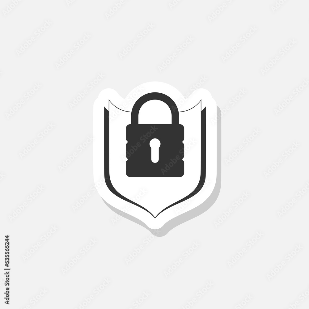 Secure access sticker icon isolated on white background Secure access sticker icon isolated on white background
