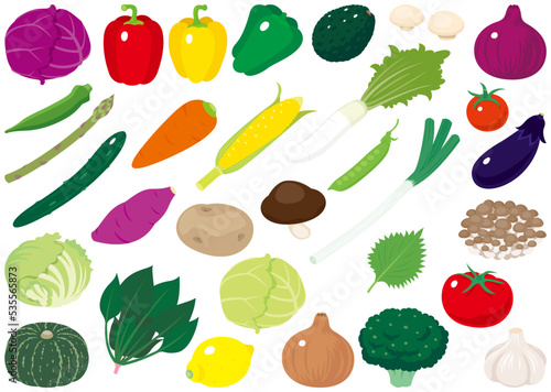 シンプルでフレッシュな野菜のイラストセット