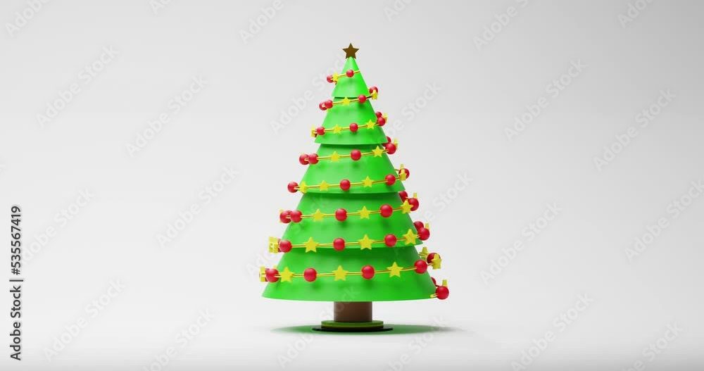 Animation of christmas tree on white background Animation of christmas tree on white background