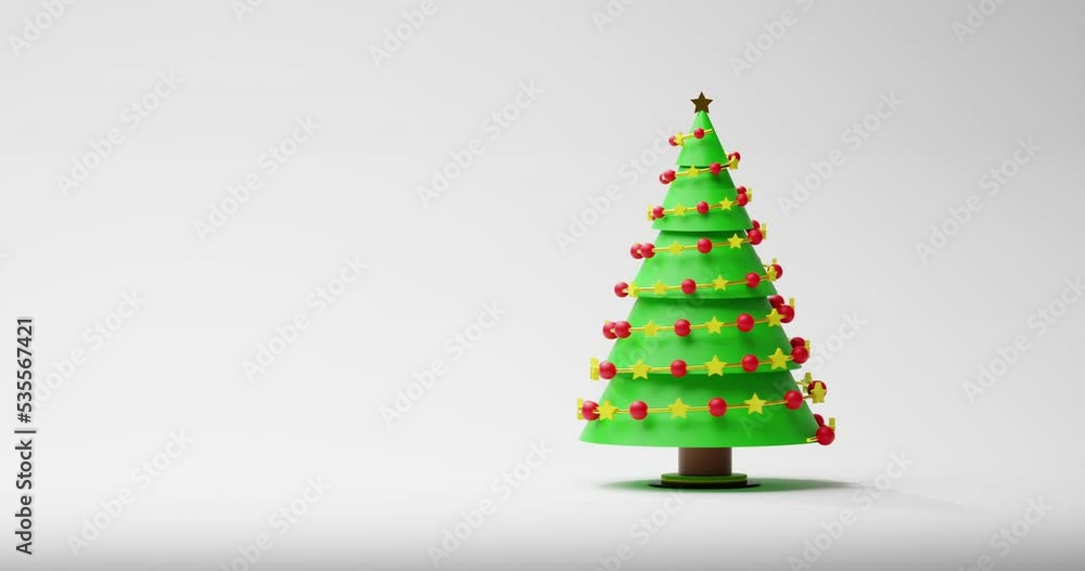 Animation of christmas tree on white background Animation of christmas tree on white background