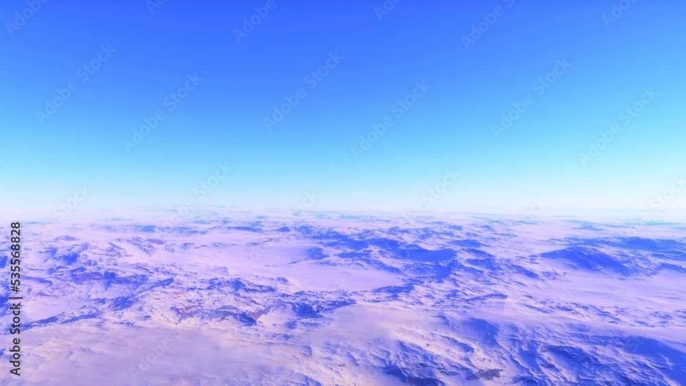 Misty Alien Planet. The rocky desert is covered with thick pink fog Misty Alien Planet. The rocky desert is covered with thick pink fog