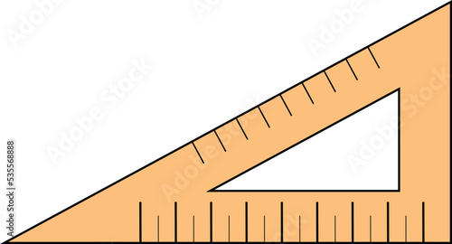 Protractor Triangular Ruler Isolated Math