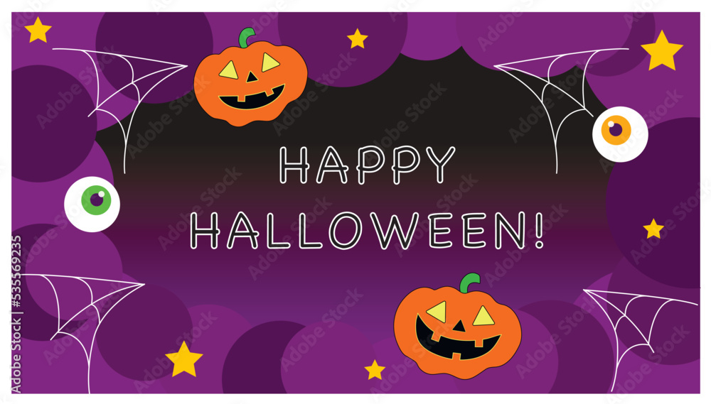 Happy Halloween! Pumpkin. Trick or treat. Perfect banner, ads or party invitation background. Spooky. Fun party celebration. Night. 31 October. Vector Illustration.