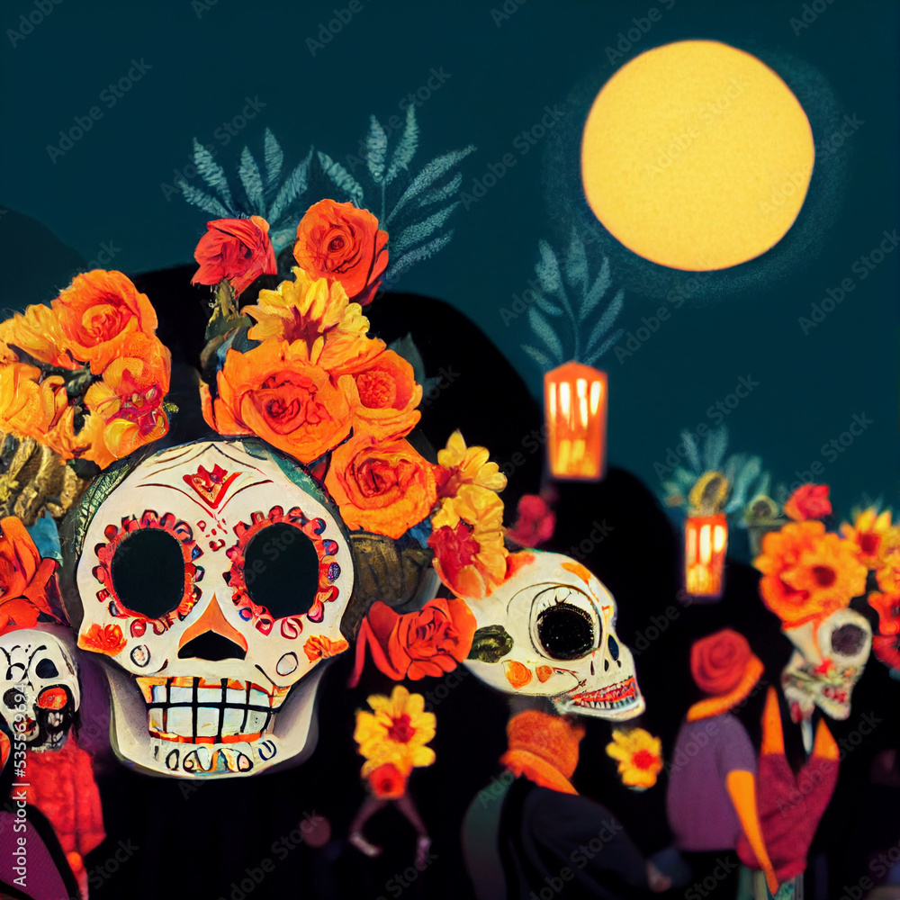 dia de los muertos street celebration dia de los muertos street celebration