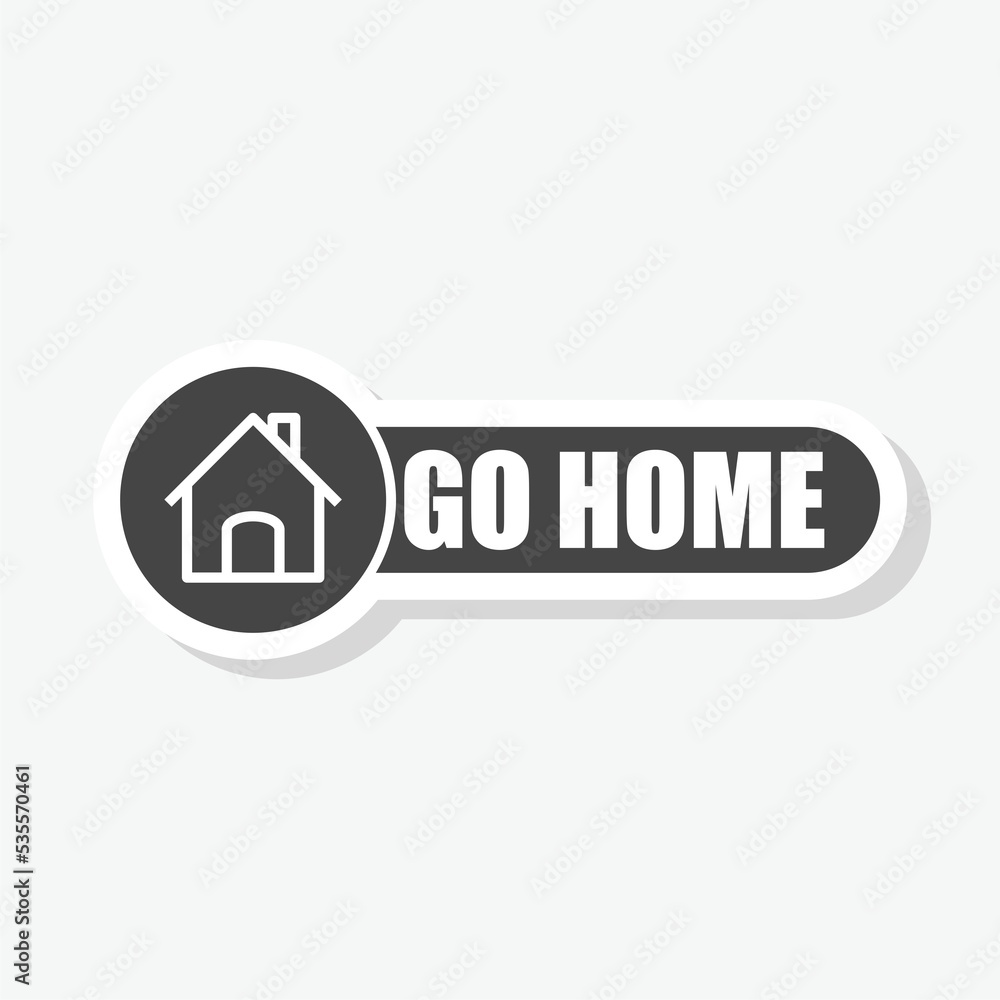 Go home button sticker isolated on white background Go home button sticker isolated on white background
