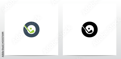 Golf Stick And Ball On Letter Logo Design O