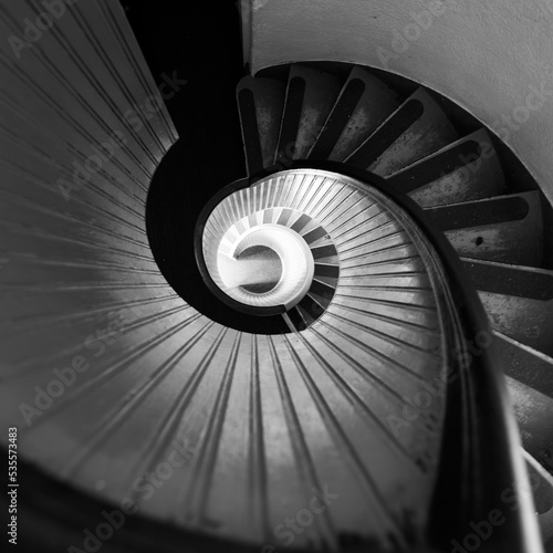 Black and White Staircase in Lighthouse