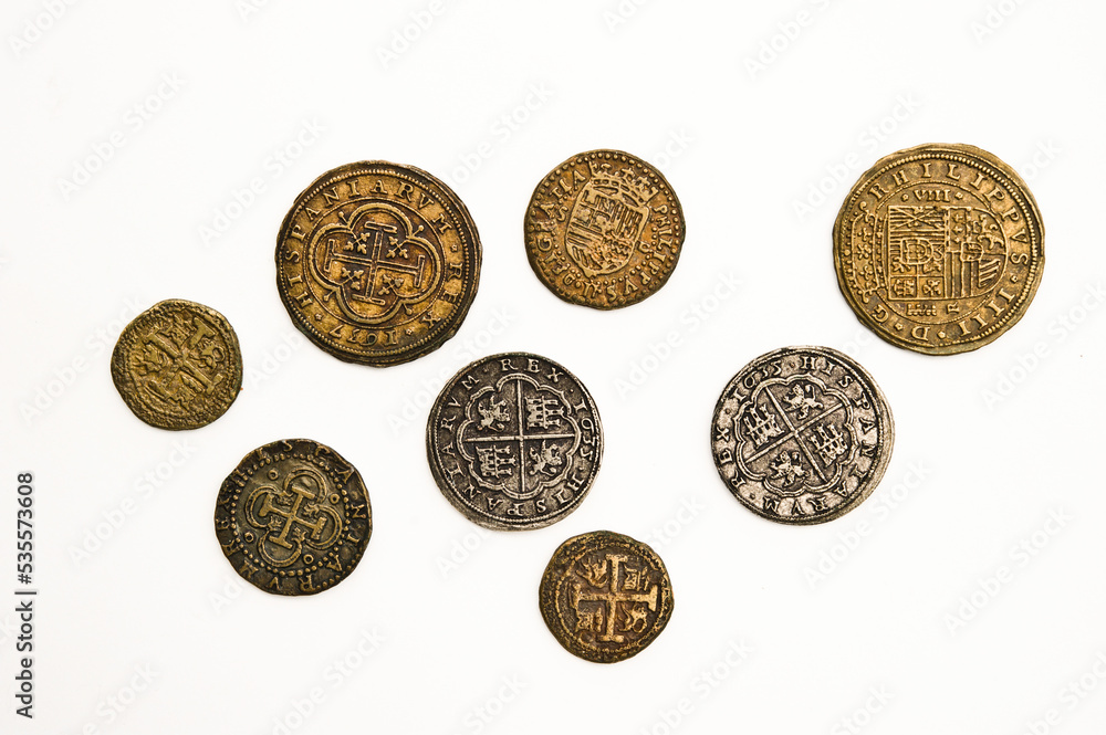 ancient medieval coins isolated ancient medieval coins isolated