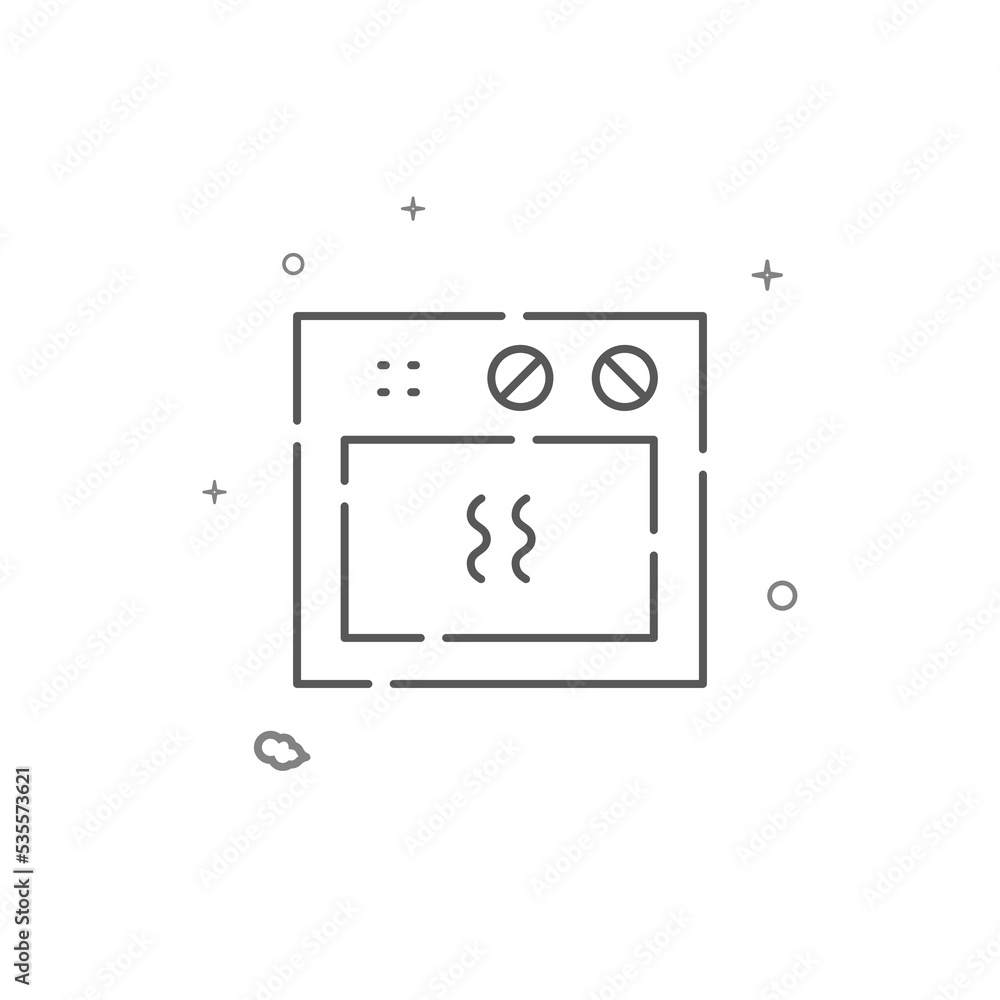 Oven simple vector line icon. Symbol, pictogram, sign isolated on white background. Editable stroke. Adjust line weight. Oven simple vector line icon. Symbol, pictogram, sign isolated on white background. Editable stroke. Adjust line weight.