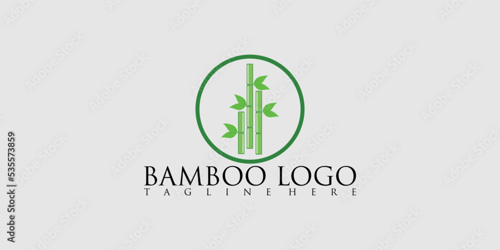Bamboo logo design with creative concept premium vector Bamboo logo design with creative concept premium vector