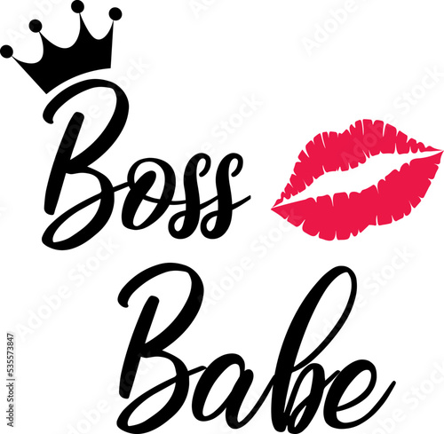 boss babe t-shirt vector illustration