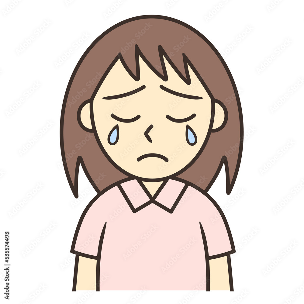 A young woman with tear drops A young woman with tear drops