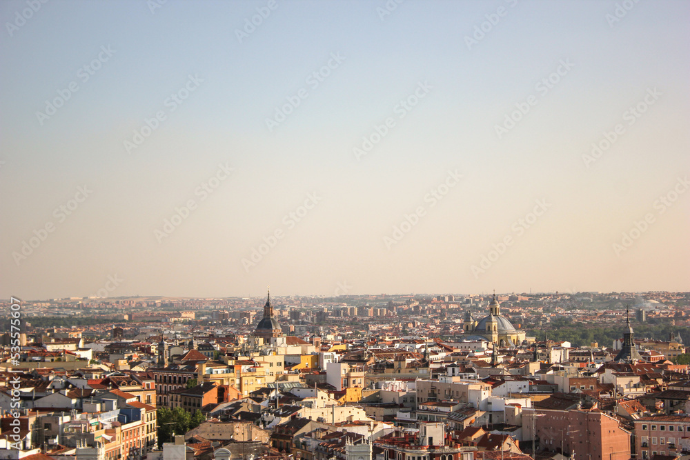 Cityscape of the historic center of the city of Madrid, Spain