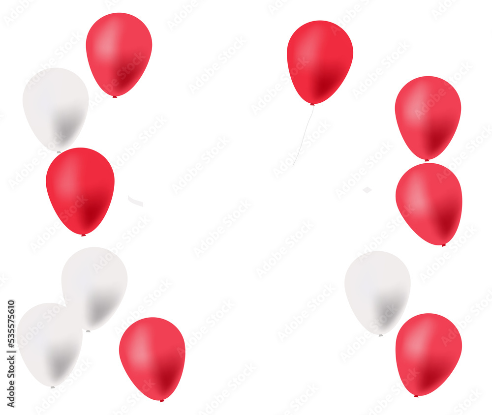 PNG. Red and white Transparent Balloons Bunch on transparent background. PNG. Red and white Transparent Balloons Bunch on transparent background.