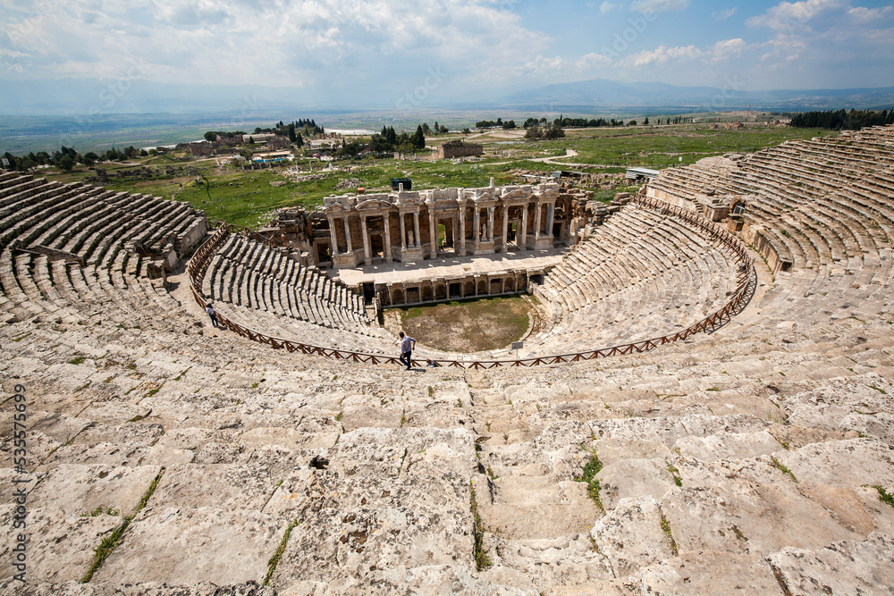 Hierapolis Ancient City, ruins of Hierapolis in Pamukkale, Denizli, Turkey
