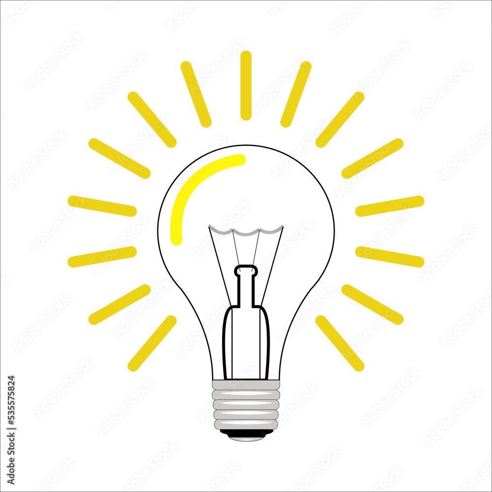 The light bulb icon vector on a isolated white background. The light bulb icon vector on a isolated white background.