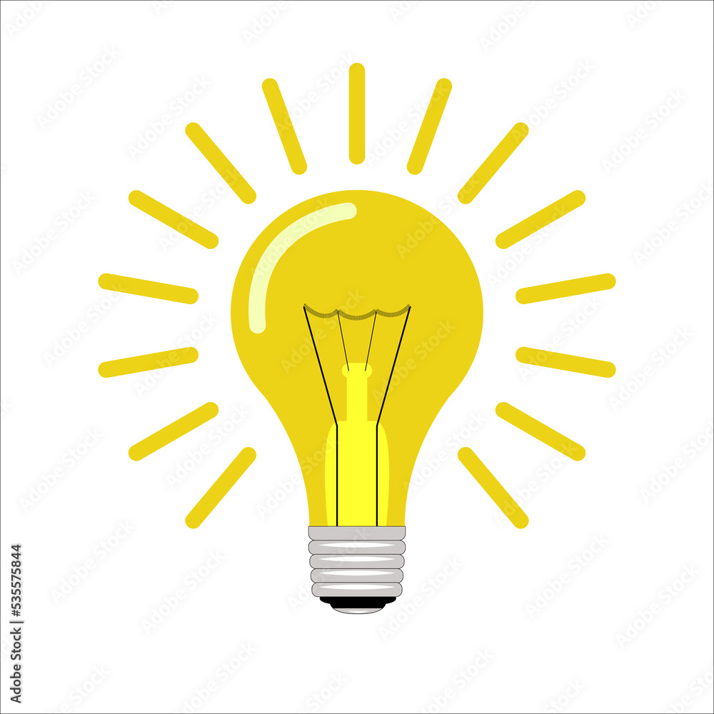 The light bulb icon vector on a isolated white background. The light bulb icon vector on a isolated white background.