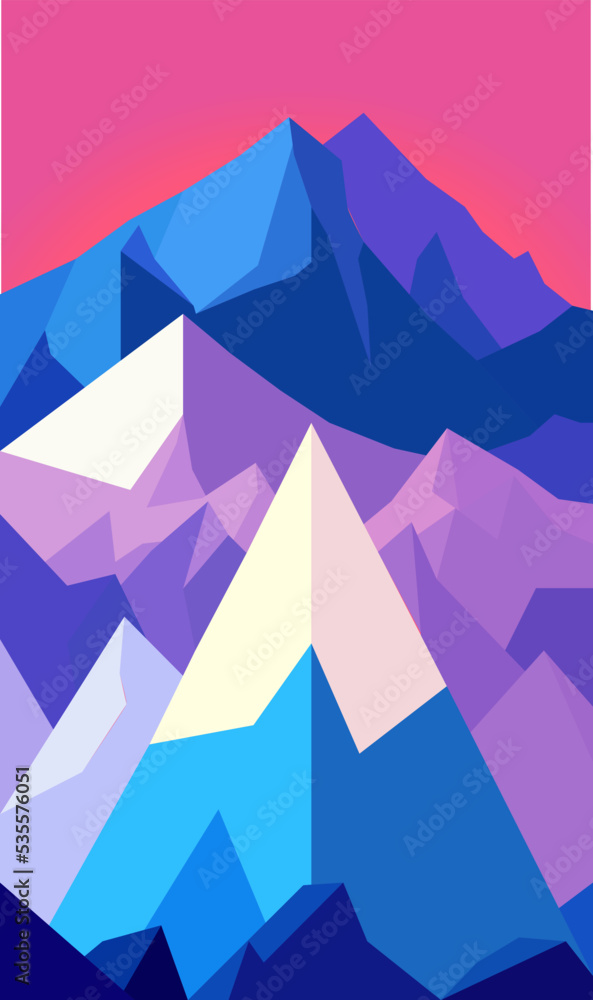 illustration of mountain landscape illustration of mountain landscape