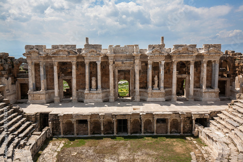 Hierapolis Ancient City, ruins of Hierapolis in Pamukkale, Denizli, Turkey