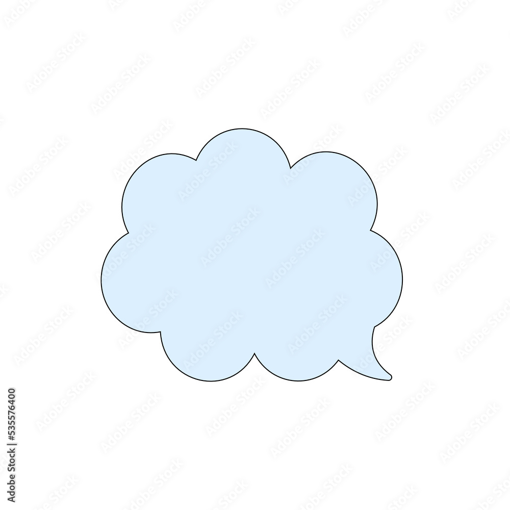Speech bubble with black outline isolated on white background. Vector illustration Speech bubble with black outline isolated on white background. Vector illustration