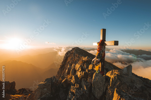 A cross on the summit of Mont Valier, Pyrenees