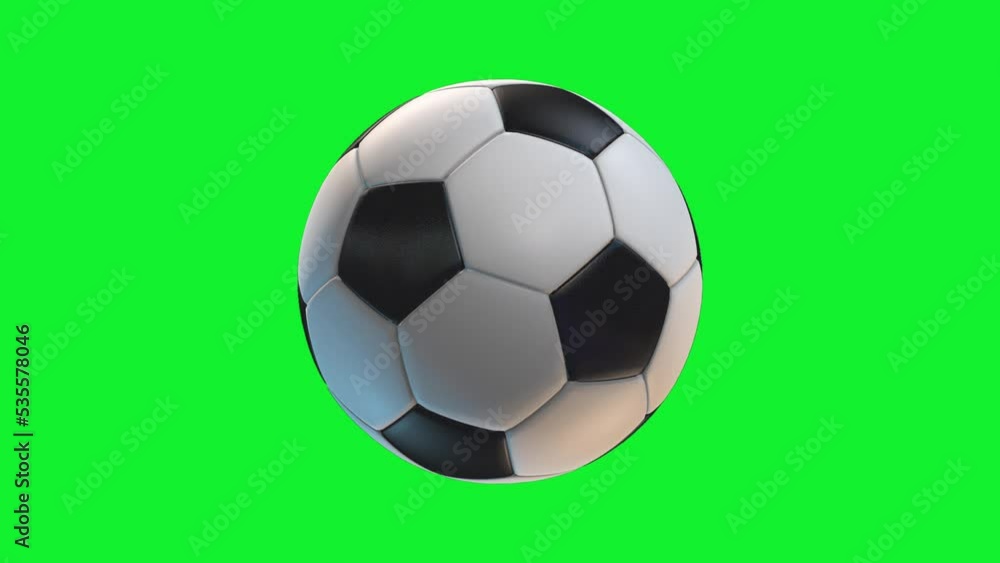 Soccer ball with, on green screen background loop alpha. 3D Rendering Soccer ball with, on green screen background loop alpha. 3D Rendering