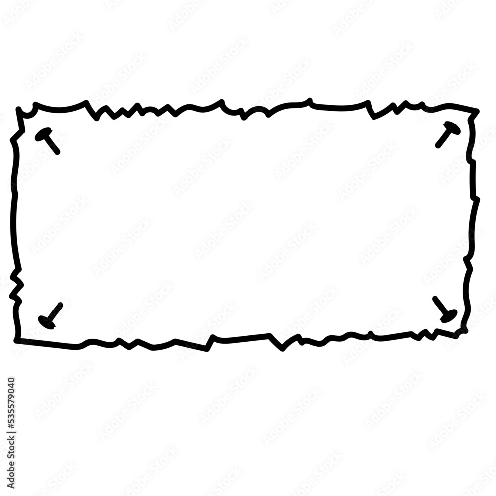 doodle square line frame