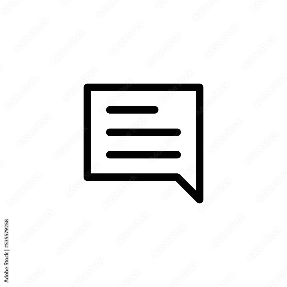 speech bubble with text outline icon logo speech bubble with text outline icon logo