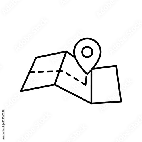 Route line icon illustration. icon related to trip. Simple design editable