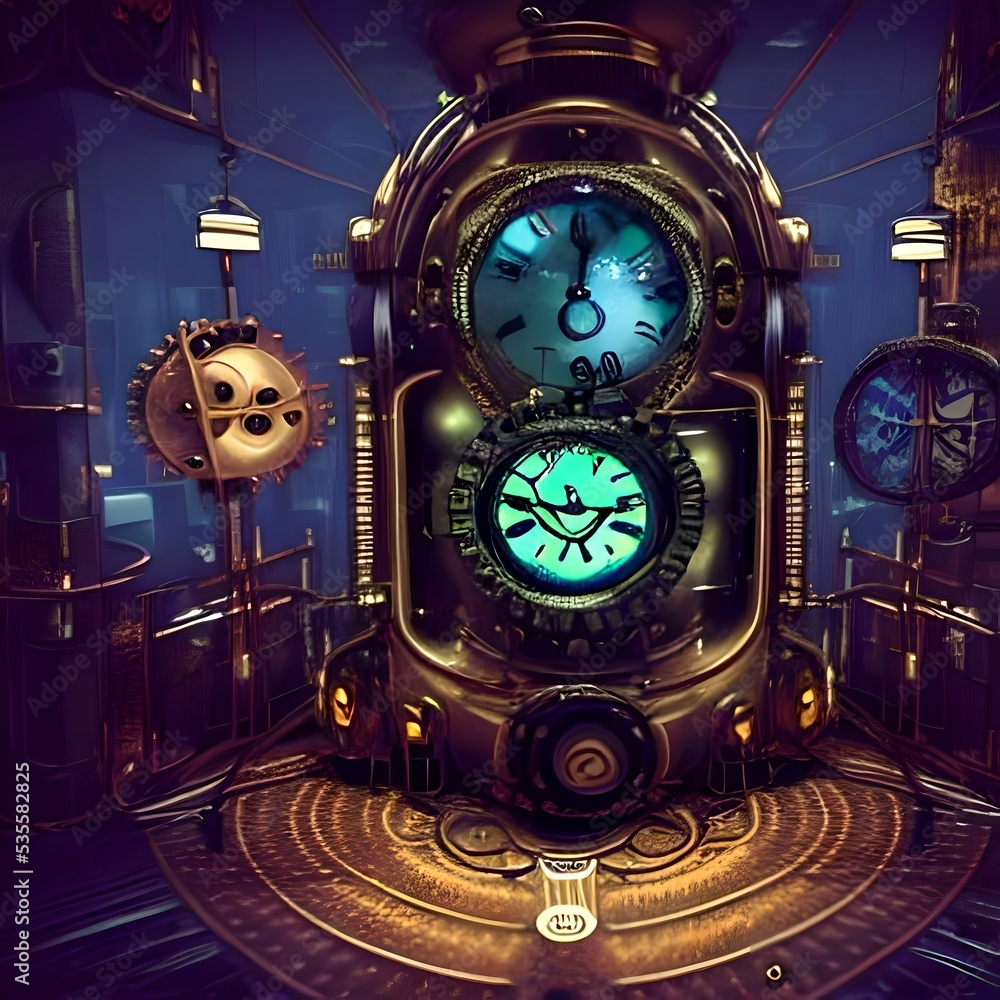 Obraz premium Futuristic unknown alien steampunk machine 
